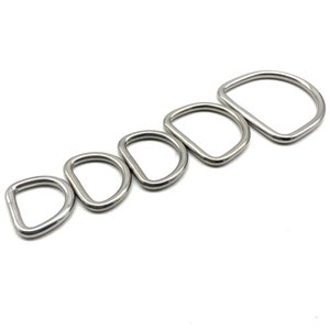 4 mm tråd rostfri D-ring sömlös D-ögla väskrem fästring läderdetaljer 20/23/25/30/40 mm