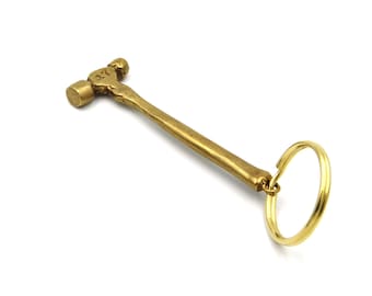 Brass Hammer Keyring Mini Copper Hammer Keychain Gifts