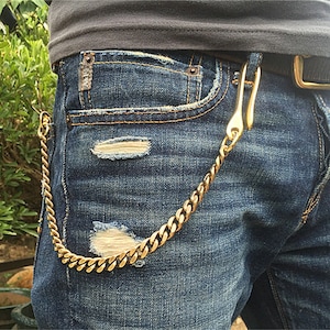 Brass Wallet Chain Men's Accessories Street Wear Biker Keychain