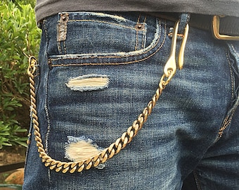 Brass Wallet Chain Men&#39;s Accessories Street Wear Biker Keychain