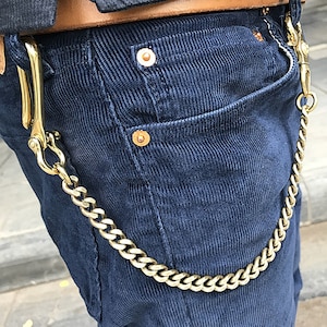 Cadena de billetera de latón Accesorios para hombre Llavero de motociclista Street Wear