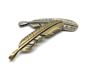 Brass Feather Charm Silver Feather Pendants For Necklace,Keychain Decor