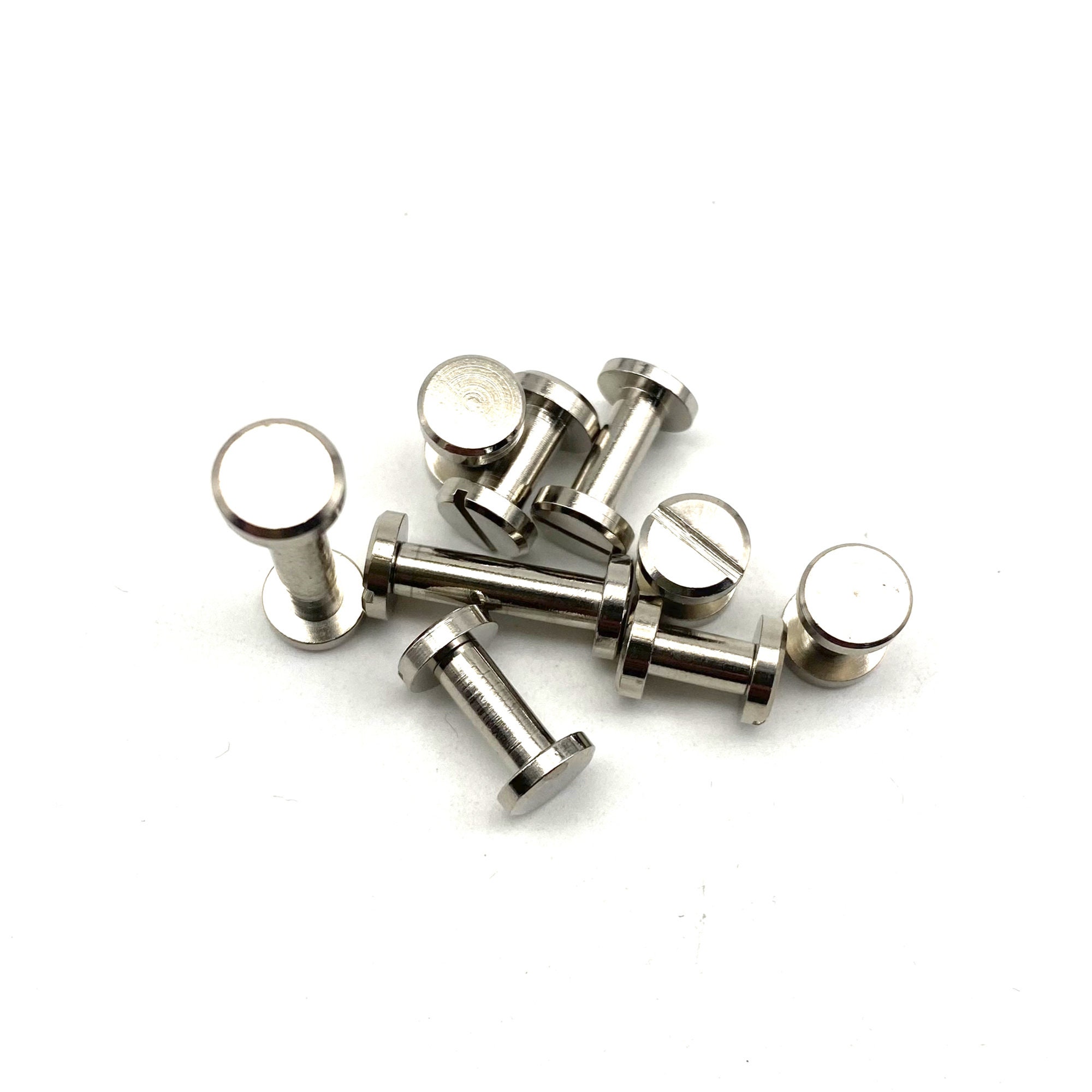 8mm Cap Silver Chicago Screw Rivets Leather Screw Button Book Binding ...