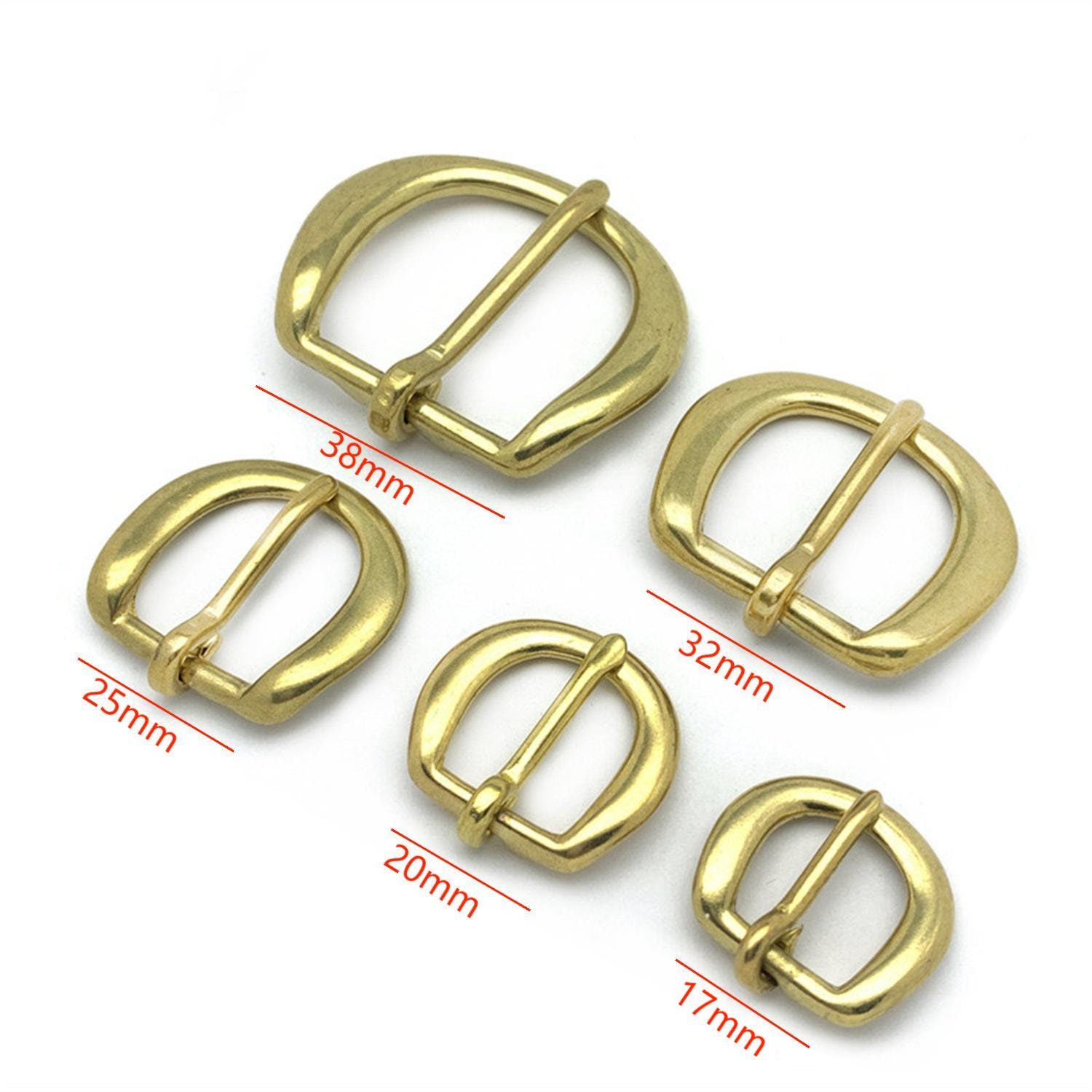 Brass D Buckle Loop Bag Fastener Closure Leather Hardware