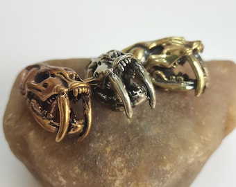Saber-Toothed Tiger Concho Leather Wallet Decoration Button Srew Back Fasten Rivet