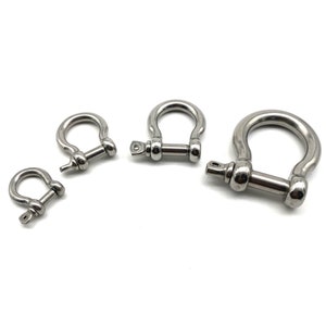 Stainless Anchor Bow Shackle U Clasp With Screw Rod Leather Craft Connect Tools Leatherwork Hardware