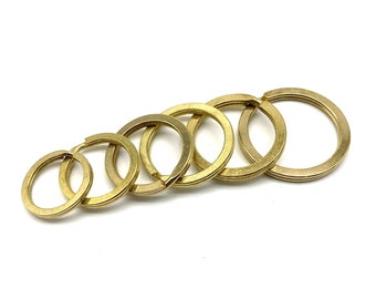 Brass Falt Key Rings Key Split Rings Chain Connected Ring Premium Keyring