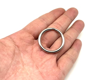 Llavero de acero inoxidable de primera calidad con anilla dividida circular, resistente, de 32 mm