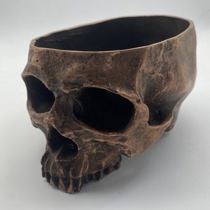 Copper Skull Head Container,Skull Cigar Tray,Skull Ashtray Artist Ashtray