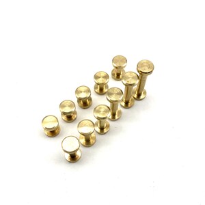 Brass Chicago Rivets Leather Binding Rivets 8mm Cap Screw Studs,Height from 3mm to 20mm image 5