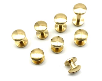 Arc Cap Latão Chicago Rebites 10x (4-15mm) Couro Artesanal Parafuso Poste Botão