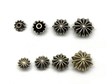 Lot de 100 rivets ronds à double capuchon en métal, argenté, 8 × 8 mm