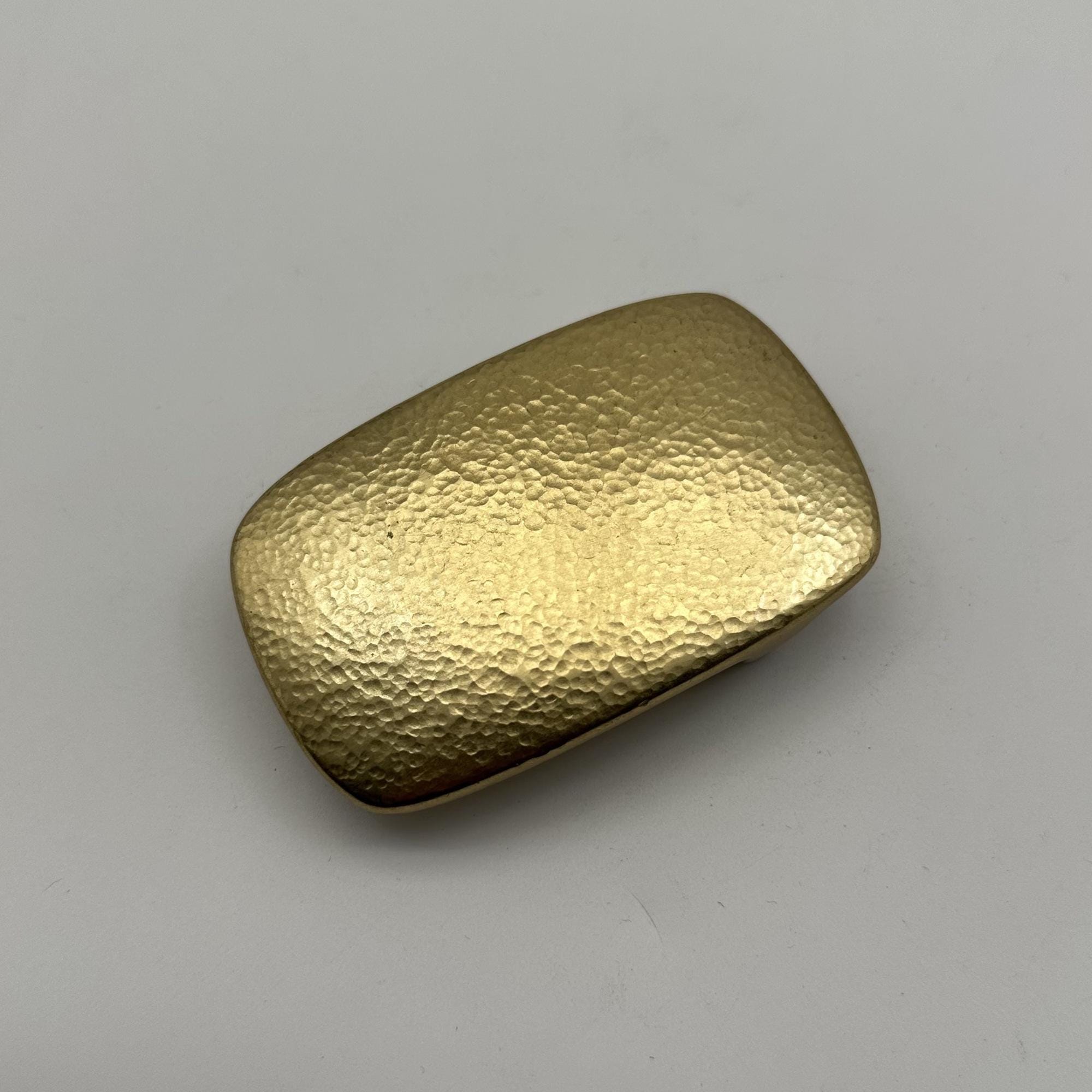 Hammered Brass Plain Buckle Flat Smooth Leather Belt Buckle 