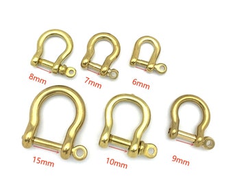 Brass Shackle Screw Clasp Anchor Bow Shackle Leather Keychain Hardwares