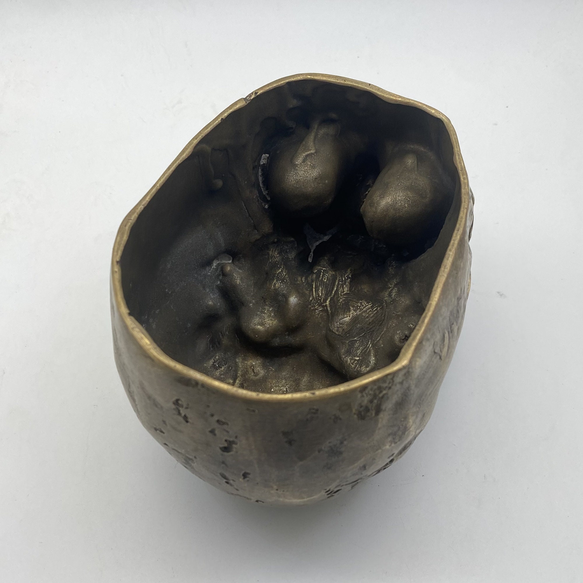 Conteneur tte de mort en bronze, plateau  cigares crne, cendrier  d'artiste crne - Etsy France