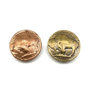 Copper Concho Screw Back Rivets Indian 1936 Buffalo Button For Leather Decoration