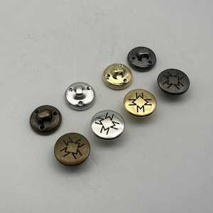 Custom Logo Clothing Buttons,Shank Button,Round Metallic Shank Buttons,Sewing Buttons Personalized Design,15mm Gold/Silver/Bronze/Gun Black
