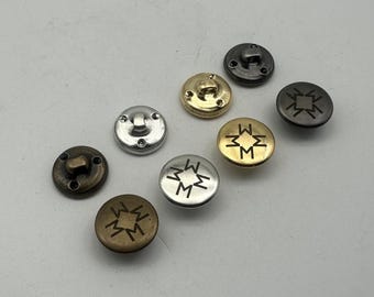 Custom Logo Clothing Buttons,Shank Button,Round Metallic Shank Buttons,Sewing Buttons Personalized Design,15mm Gold/Silver/Bronze/Gun Black