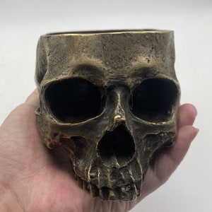 Bronze Skull Head Container,Skull Cigar Tray,Skull Ashtray Artist Ashtray