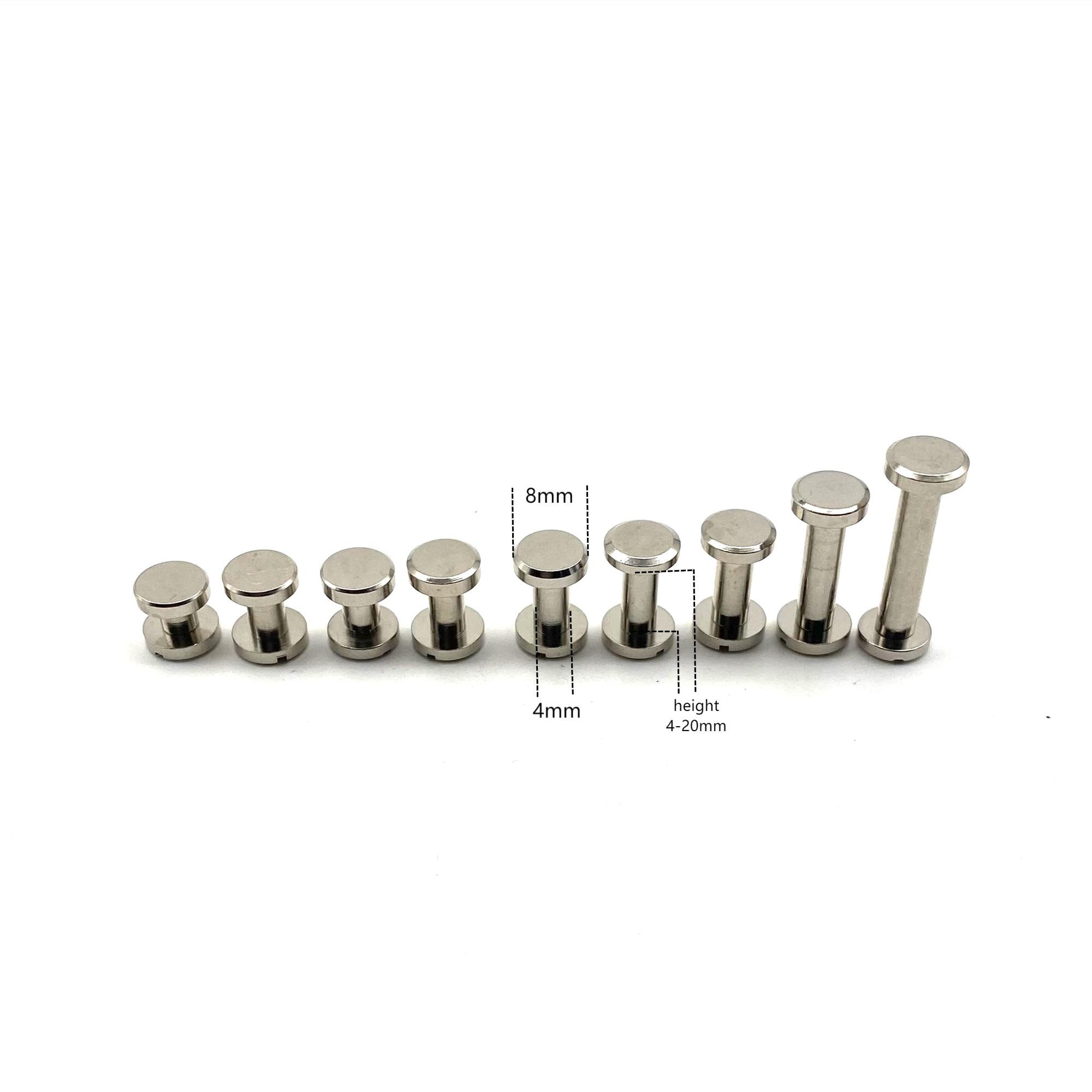Goujons à Vis En Laiton (Chicago Screw) - 10x6 Mm - Lot Neuf - Pour Ceinture, Reliure, Bricolage