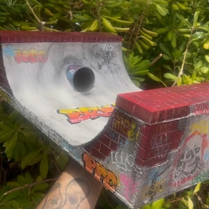 Fingerboard Half Pipe - Fingerboard Tech Deck Obstacles, Fingerboard Ramps, Fingerboard Park, Miniature Toys, DIY, Wood, Skateboarding