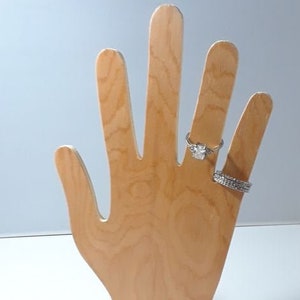 Wooden Hand Ring Jewelry Glove Display