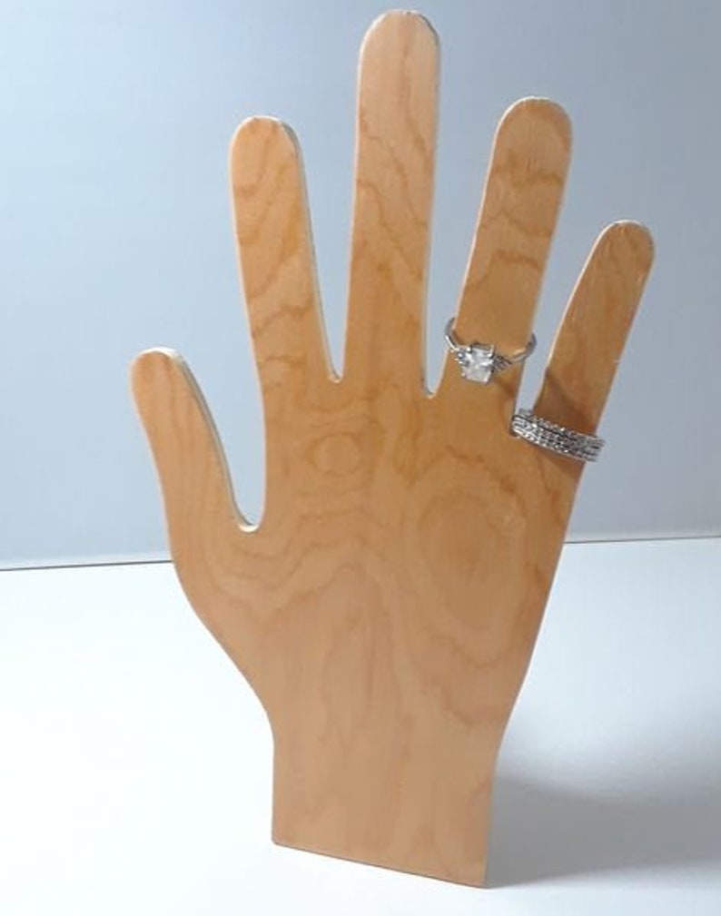 Wooden Hand Ring Jewelry Glove Display