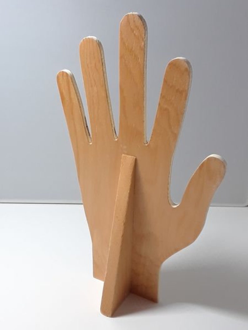 Wooden Hand Ring Jewelry Glove Display