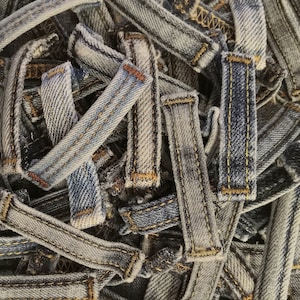 100 Belt Loops from Recycled Reclaimed Denim Jeans