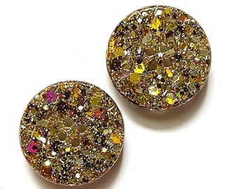 Chunky Glitter Buttons - Set of 2 - Size 25mm / 1 inch