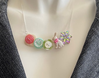 Spring Sparkle - Button Necklace