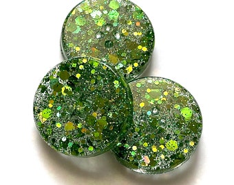 Chunky Glitter Buttons - Set of 3 - Size 25mm / 1 inch