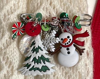 Snowman - Safety Pin Brooch