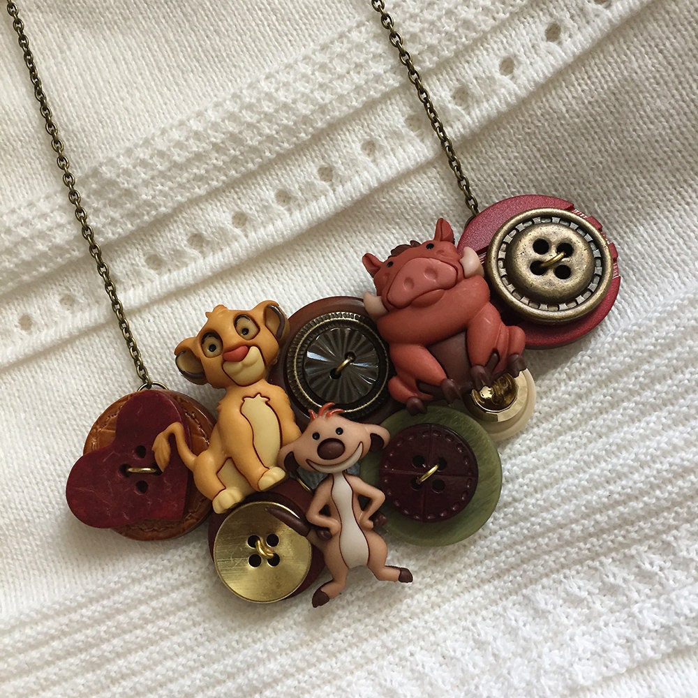 Button Necklace Lion King image 0