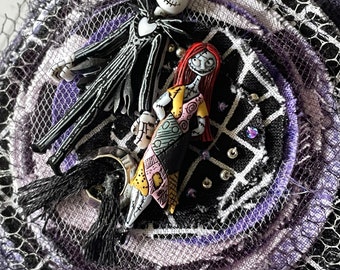 Jack and Sally Skellington - Award Ribbon Brooch