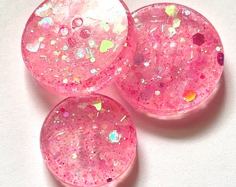 Chunky Glitter Buttons - Set of 3
