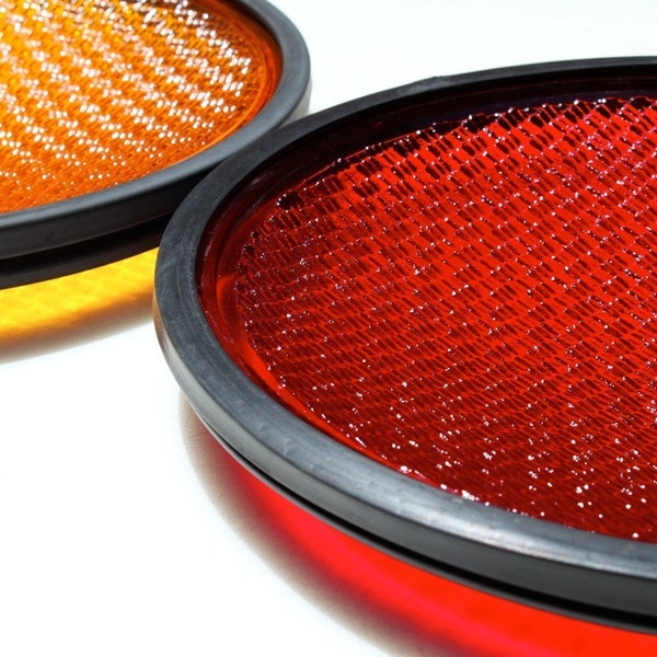 Vintage Glass Bowl. upcycled Red traffic lens eco friendly home decor