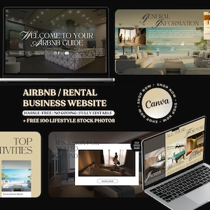 AirBnb Rental Website, Vacation Rental Website, Rental Property Website Template, House Rules, AirBnb Website Direct Booking, Canva Website