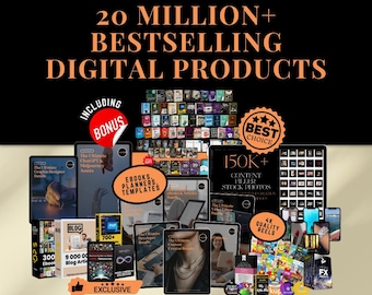 20+ Million Digital Product Bundle Resell MRR PLR, Make Money Online, Business Ideas DFY, Digital Marketing, Video Editing, e-Book Guide