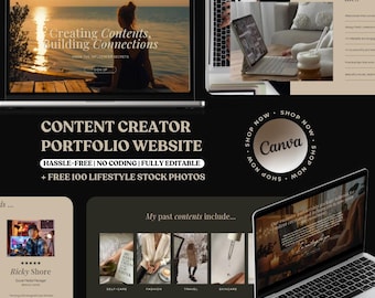 Content Creator Website Template, Canva Website for Influencer, Portfolio Website, UGC Portfolio Template, UGC Creator Landing Page Design