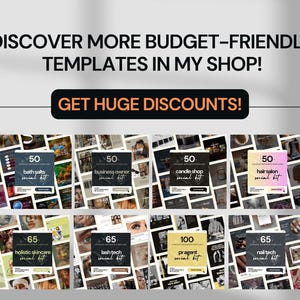 Budget-friendly social media templates shop promotion for various business types