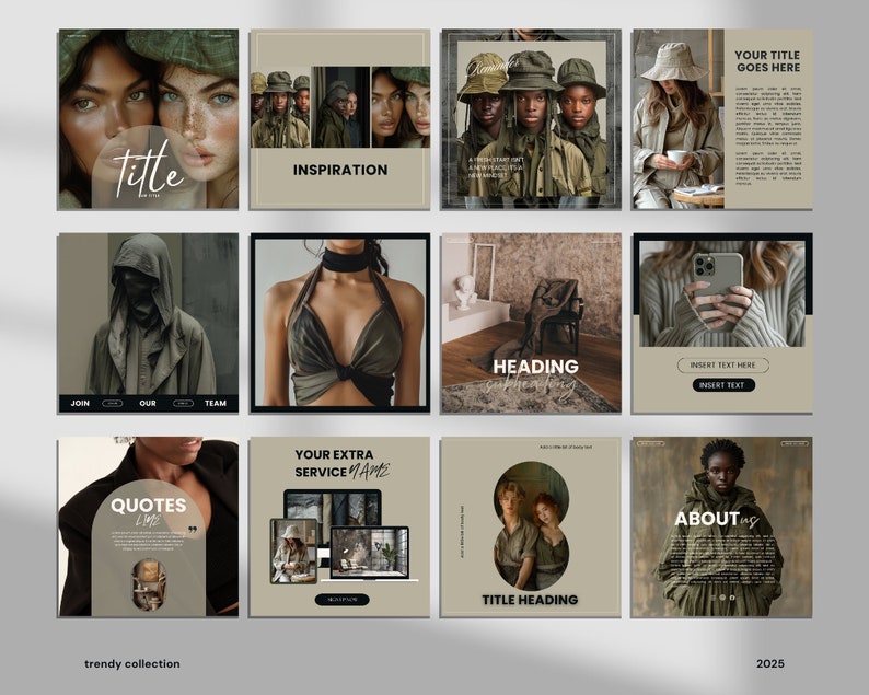Sage Green Instagram Post Canva Templates DFY, Social Media Manager IG ...