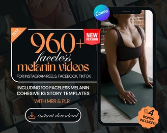 Melanin Skin Faceless Video Ideas, Social Media Stock Videos with MRR PLR, Melanin Aesthetic Videos for Youtube Shorts & Tiktok Short Video