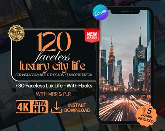 Faceless City Life Instagram Reels with MRR PLR, City Skyline Reels for Ig threads, YT shorts, Content Creator Stock Videos, Faceless Tiktok