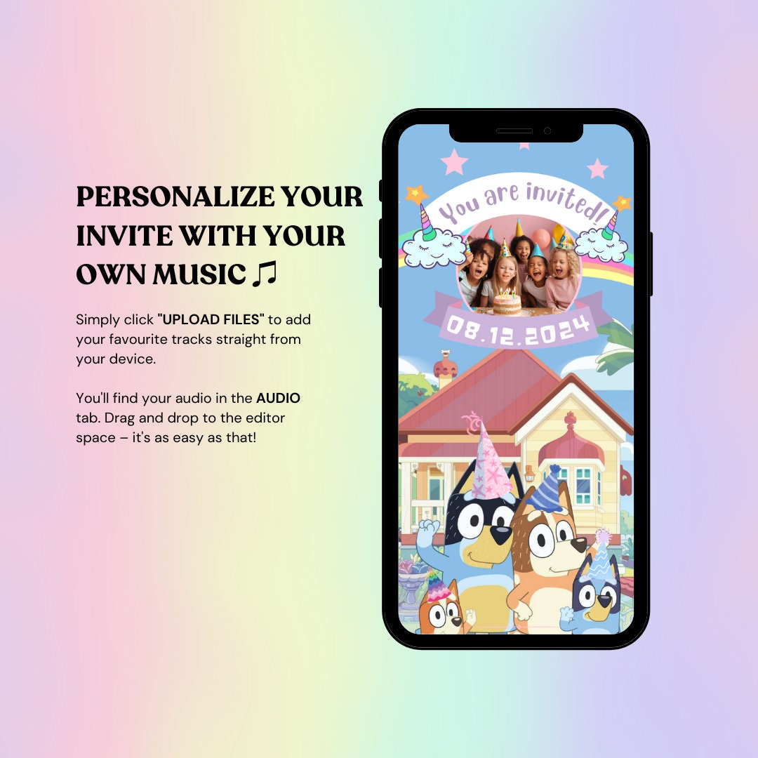 Blue Dog Party Invite (Boys & Girls)