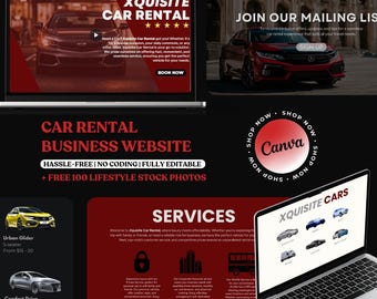 Car Rental Website Template, Canva Website for Luxury Car Rental, Rent A Car Website, Car Rental, Car Rental Service, Car Rental Business