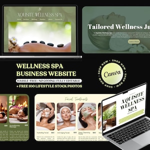 Wellness Spa Website Template, Canva Website Design for Relaxation Spa, Wellness Box, Spa Center Website, Sales Landing Page, Wellness Box