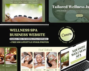 Wellness Spa Website Template, Canva Website Design for Relaxation Spa, Wellness Box, Spa Center Website, Sales Landing Page, Wellness Box