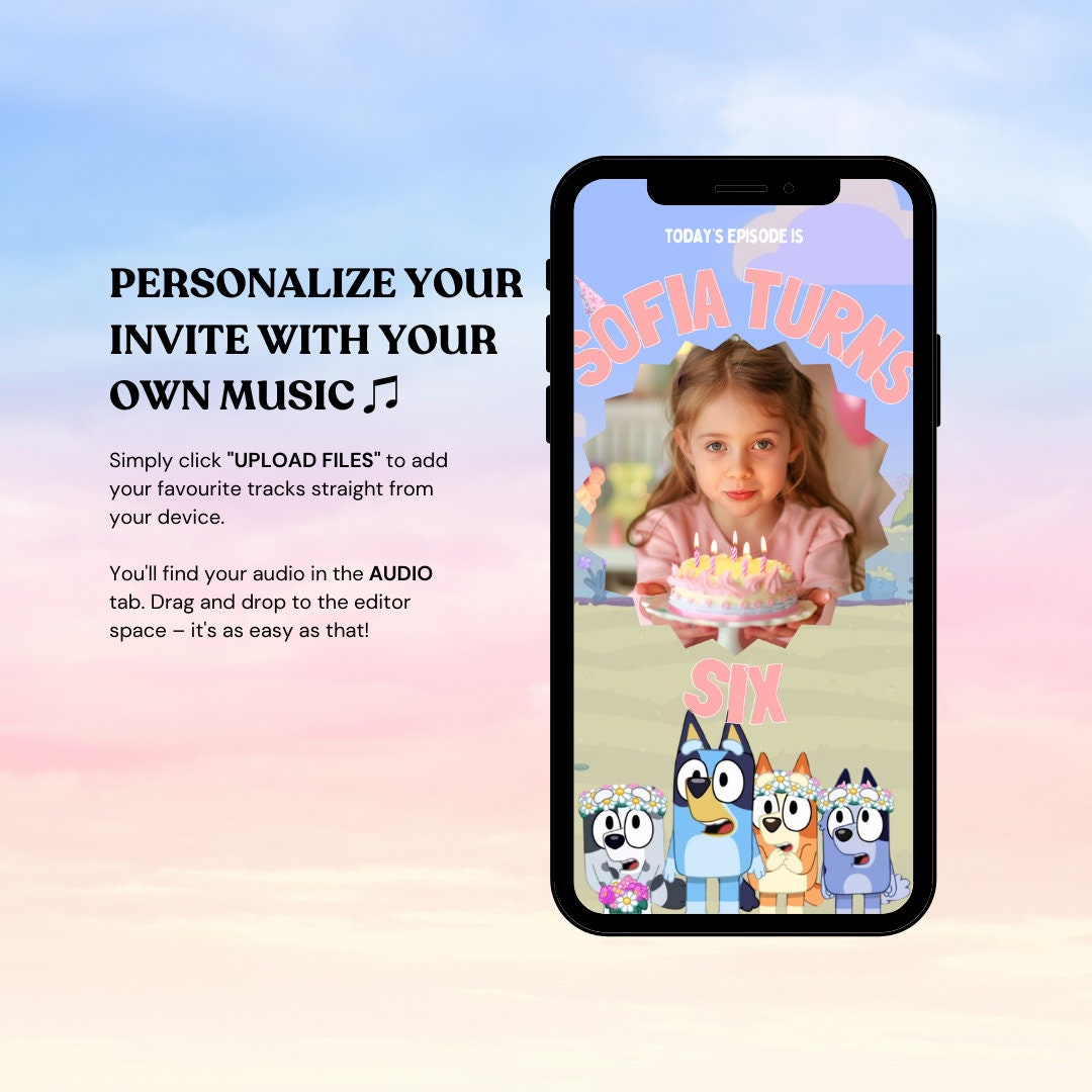 Bluey Video Birthday Invite