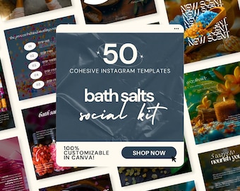 Bath Salt Instagram Post Templates, Bath Salt Business Instagram Post Captions, Luxury Bath Salt IG Post Templates, Bathtub Salts IG Stories